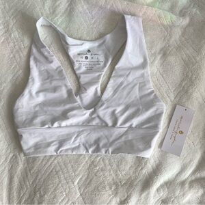 Spiritual Gangster White Racerback Sports Bra